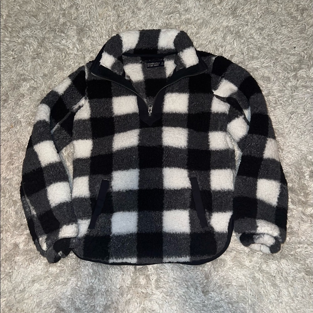 abercrombie & fitch quarter zip sherpa